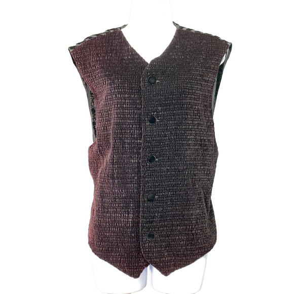 Gaspar Saldanha Jackets & Blazers - Vtg Gaspar Saldanha Smocked Velvet Vest Sz L Sheer‎ Back Whimsigoth Renaissance